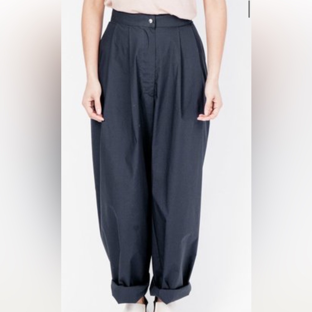 Mr. Larkin Babe Pant in Ink - Black High-Waist Wide-Leg Trousers in Black